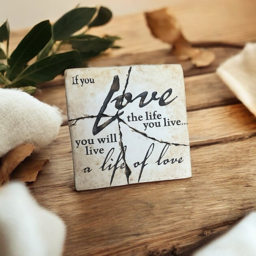 Ceramic stone inspirational wall sign plaque country zen home wall decoration